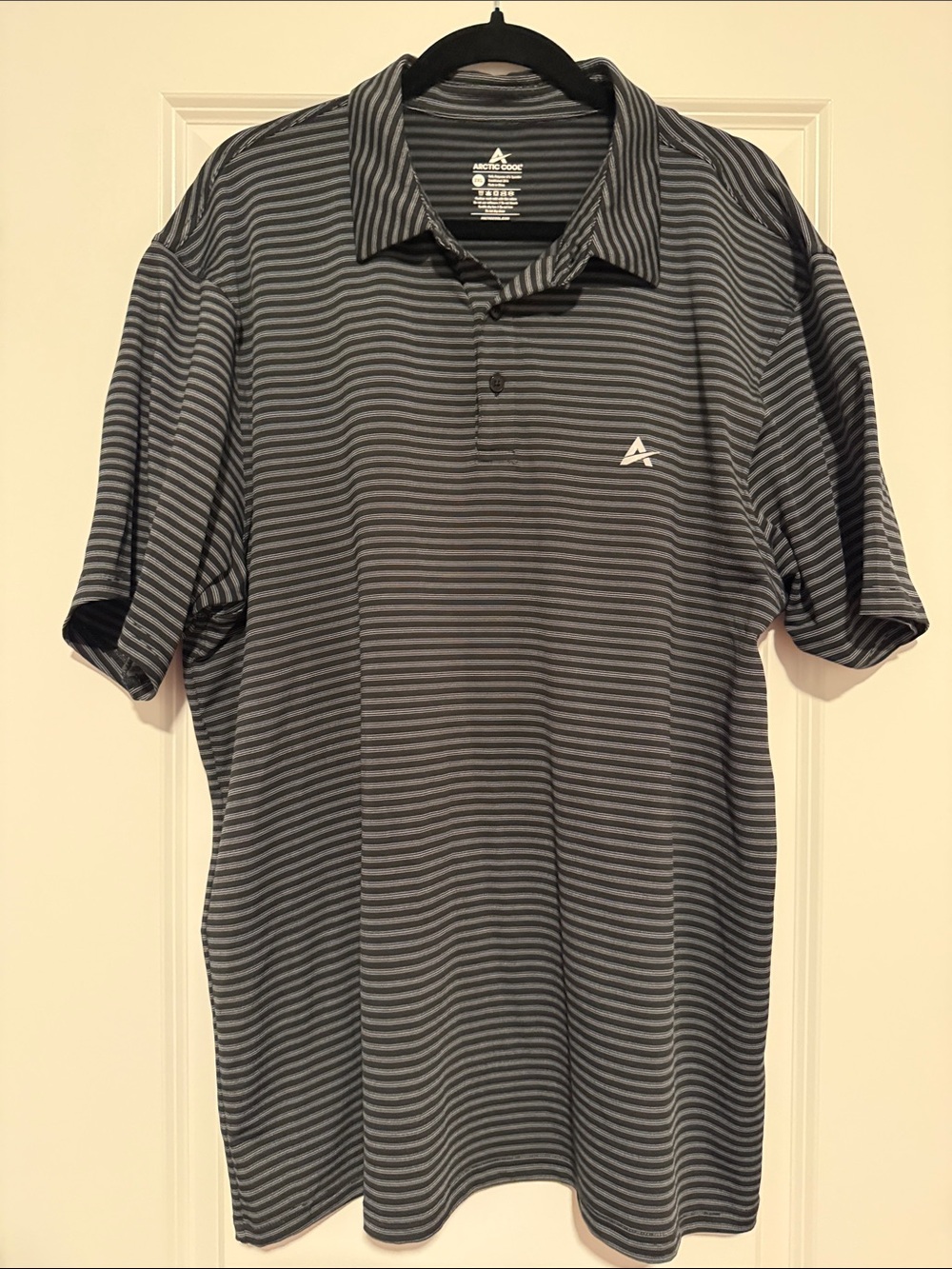 Arctic Cool Men’s Black & Grey Striped Polo